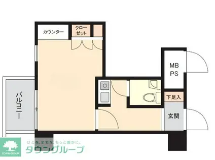 新丸子ダイカンプラザCITY(1K/2階)の間取り写真