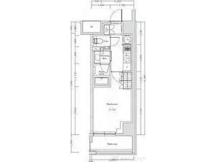 ザ・パークハビオ江坂公園(1K/4階)の間取り写真