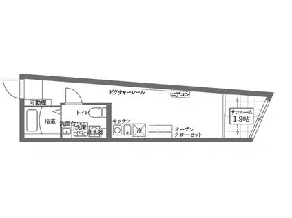 COCOCUBE北千住II(ワンルーム/4階)の間取り写真