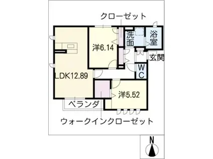シャーメゾン中根(2LDK/2階)の間取り写真