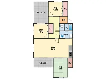 ロジェ緑(3LDK/2階)の間取り写真