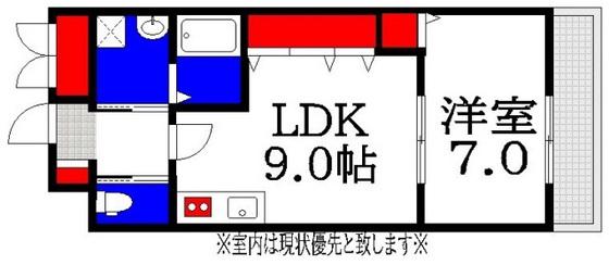 CASA&MICHIROOM戸坂桜上(1LDK/4階)の間取り写真