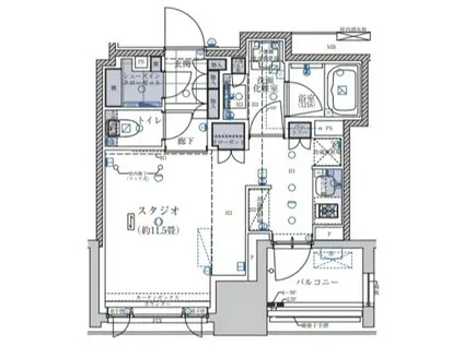 大手町 初期安 ワンルーム 更新可(ワンルーム/5階)の間取り写真