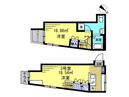 S新船橋(1LDK/1階)の間取り写真