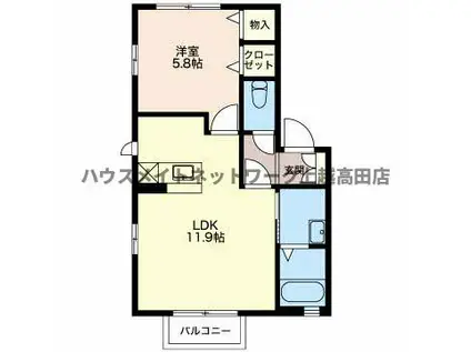 シャーメゾン 高田(1LDK/2階)の間取り写真