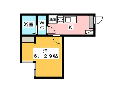 リオグランデ上平間(1K/1階)の間取り写真