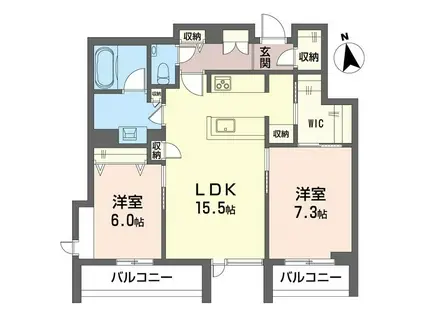 シエル モンティ(2LDK/3階)の間取り写真