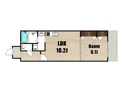 グランドシエル(1LDK/3階)の間取り写真