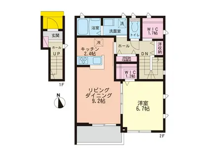 ルミウェール上北沢(1LDK/2階)の間取り写真