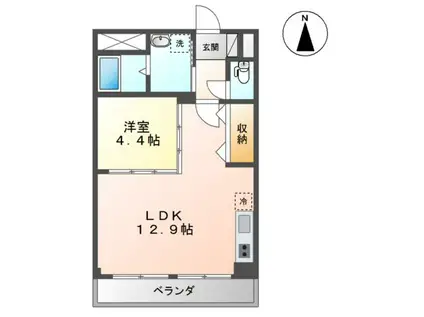ABEEYROAD(1LDK/2階)の間取り写真