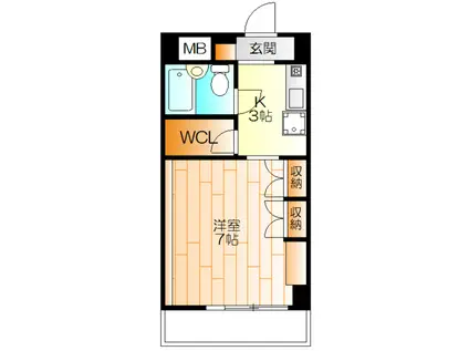 REGINA HALL(1K/2階)の間取り写真