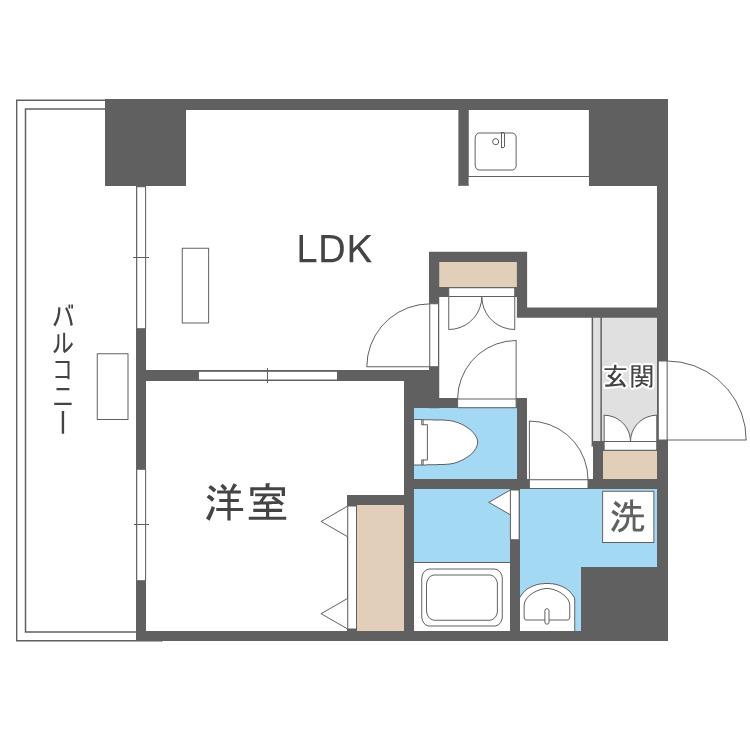 CREST TAPP新大阪(1LDK/2階)の間取り写真