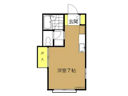 芙蓉荘(ワンルーム/2階)の間取り写真