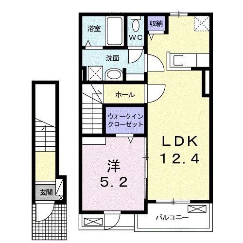 ジェントリー A(1LDK/2階)の間取り写真