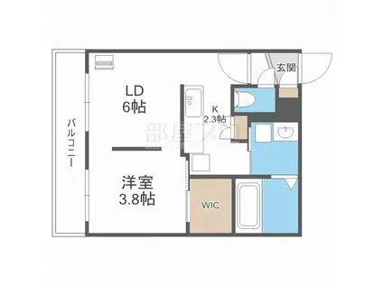 グランド山の手(1LDK/3階)の間取り写真