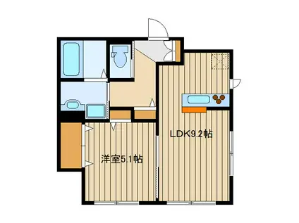 ソラーナ(1LDK/1階)の間取り写真