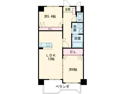 ノーブル三ヶ森(2LDK/5階)の間取り写真