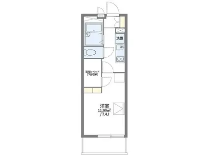 レオパレスアルファード(1K/3階)の間取り写真