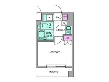 レジディア三越前(1K/8階)の間取り写真