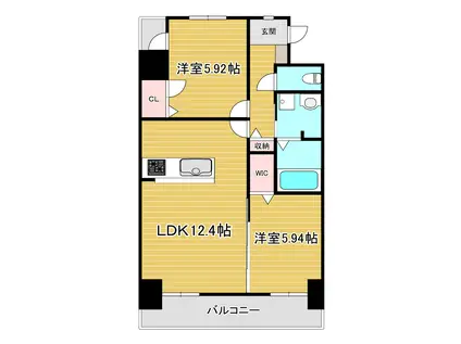 エストラーダ小倉(2LDK/5階)の間取り写真