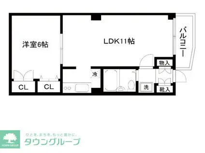 ワコーレ千住マンションB棟(1LDK/1階)の間取り写真