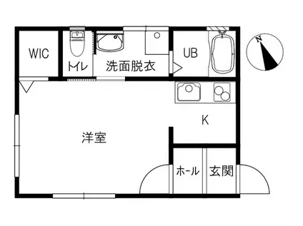 北陸新幹線 金沢駅 バス乗車時間:21分 最寄りバス停で下車 徒歩7分 2階建 築9年(1K/1階)の間取り写真