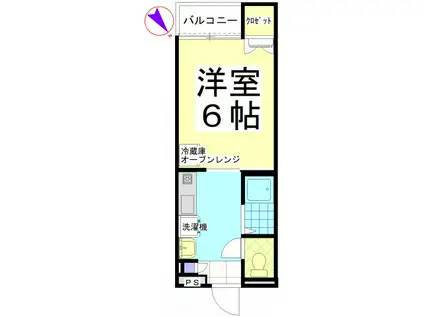 グリーンヒルズ335(1K/1階)の間取り写真