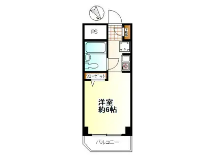 ソーレ市川(1K/4階)の間取り写真