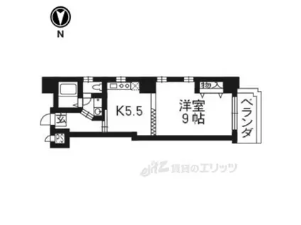 ル・サフィール西大路Ⅱ(1DK/5階)の間取り写真