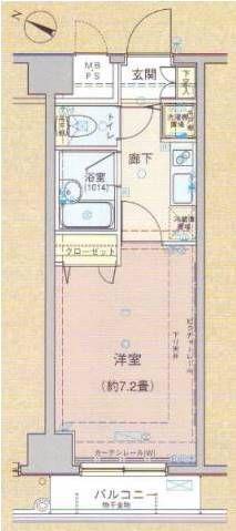 ヴェルト新宿(1K/6階)の間取り写真