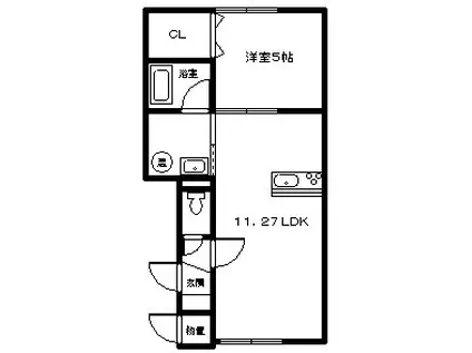 ラメゾン神楽III(1LDK/1階)の間取り写真