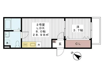 プルマン一之江(1LDK/3階)の間取り写真