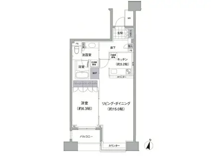 アビティ目黒(1LDK/1階)の間取り写真