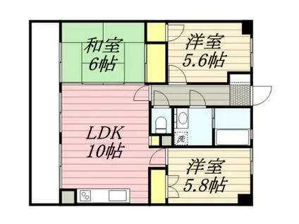 三愛シティライフ箱崎11(3LDK/8階)の間取り写真