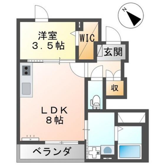 ヤングプリンス(1LDK/1階)の間取り写真