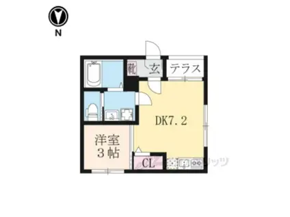 プリマヴェーラ九条(1DK/1階)の間取り写真