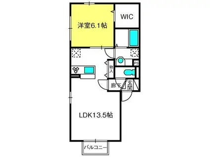 メゾンK II(1LDK/2階)の間取り写真