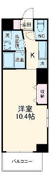 セントフィオーレ上名古屋(1K/7階)の間取り写真