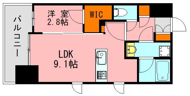 LANDIC STUDIO博多(1LDK/10階)の間取り写真