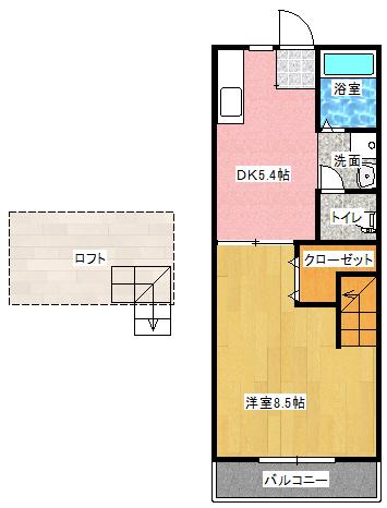 ジェニファー15(1DK/1階)の間取り写真