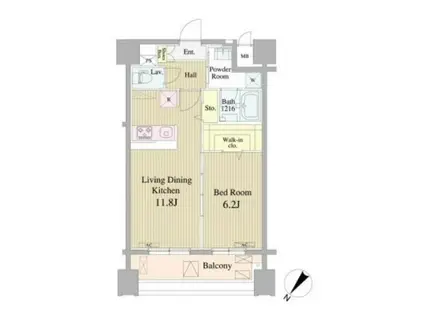 リヴィェ日本橋(1LDK/6階)の間取り写真