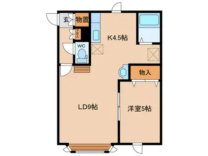 フィールA(1LDK/1階)の間取り写真