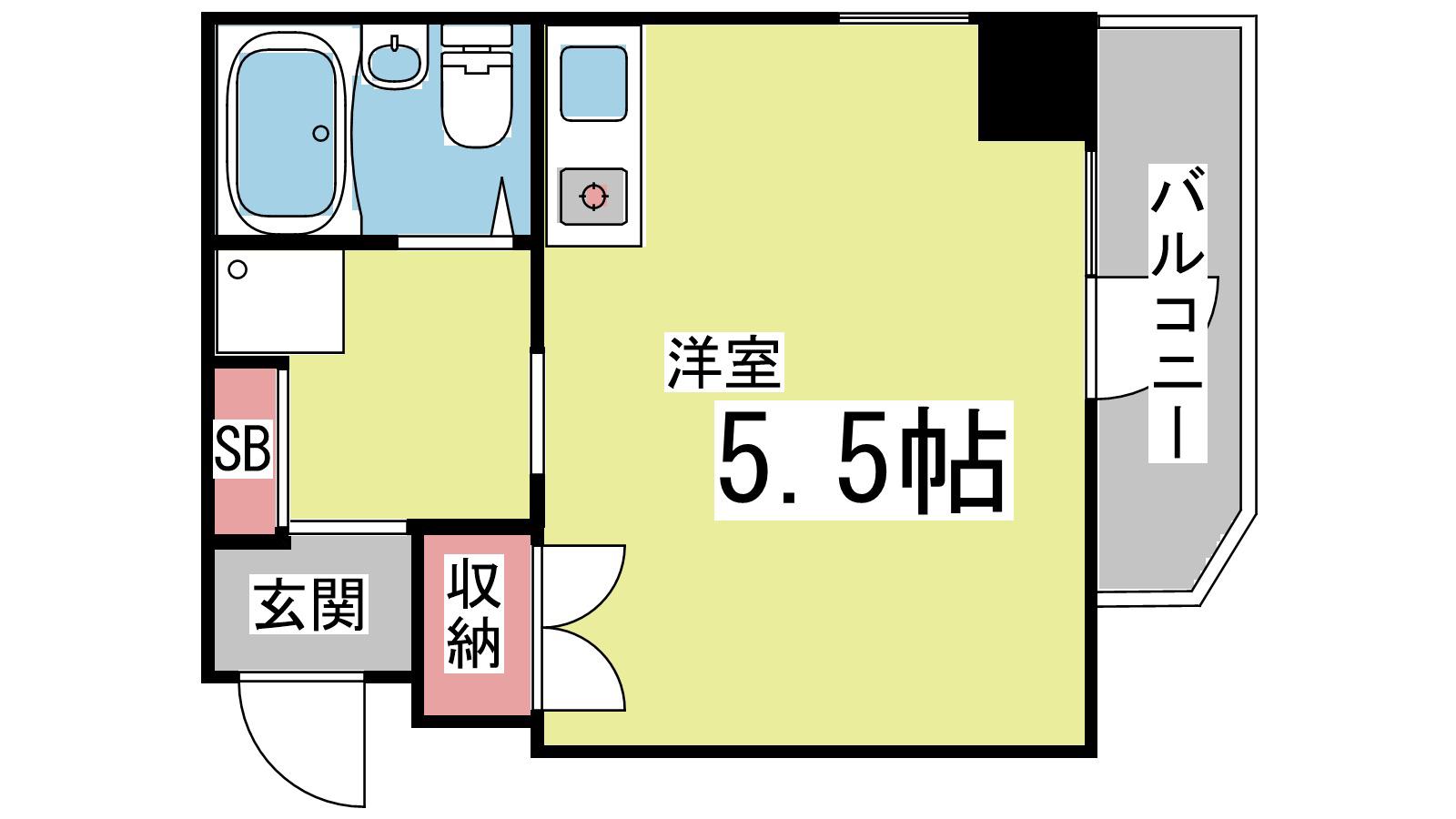 サンパレス21六甲I(ワンルーム/4階)の間取り写真
