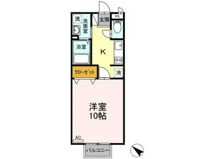 プリメーラ石井城上(1K/2階)の間取り写真