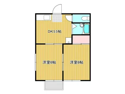 ルミエール3(2DK/2階)の間取り写真