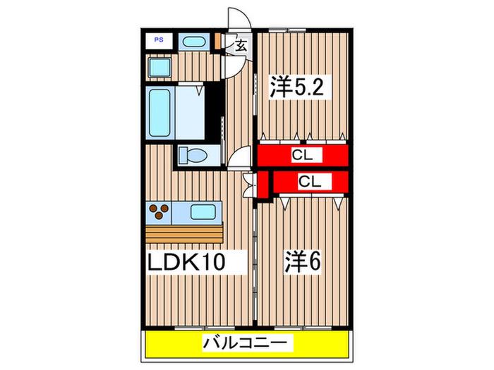 V-ROOM幕張本郷(2LDK/4階)の間取り写真