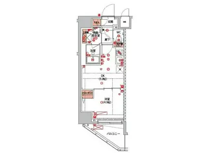 ハーモニーレジデンス新宿早稲田ザ・ガーデン(1DK/10階)の間取り写真