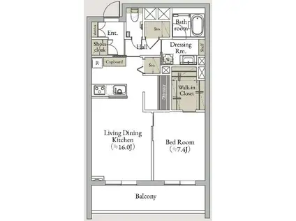 KLIVES ノース(1LDK/3階)の間取り写真