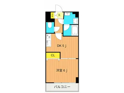 アミーゴ仲六郷(1DK/4階)の間取り写真