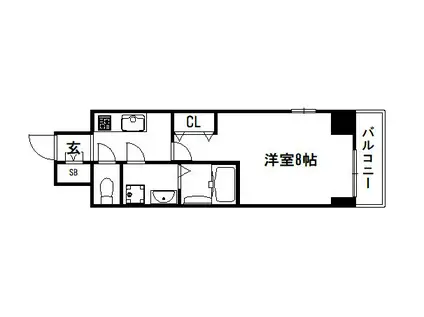 エスリード京都吉祥院(1K/7階)の間取り写真